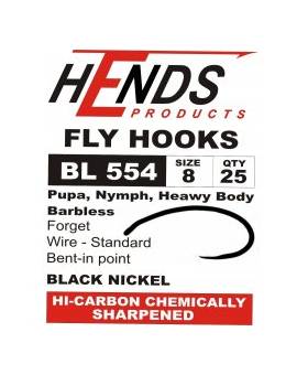 HENDS FLY HOOKS BL554 BARBLESS