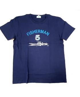 FISHERMAN 5 COTTON T-SHIRT BLUE #L