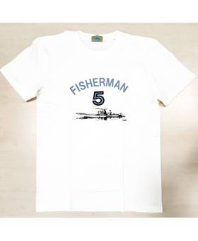 FISHERMAN 5 COTTON T-SHIRT WHITE #L