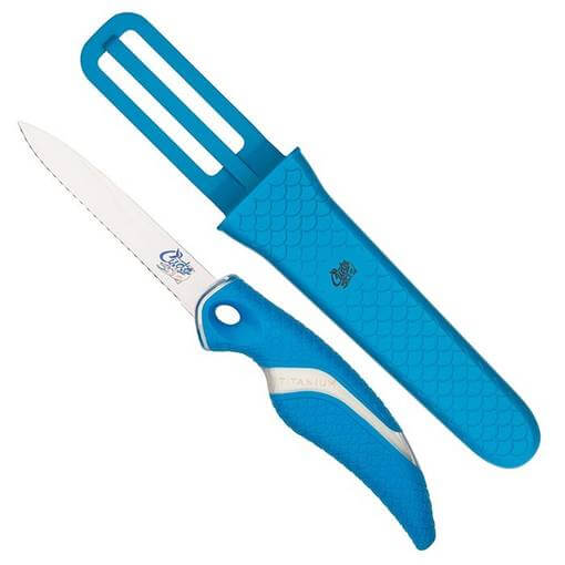 CUDA 7,62cm TITANIUM NITRIDE BONDED SHERRATED NET KNIFE