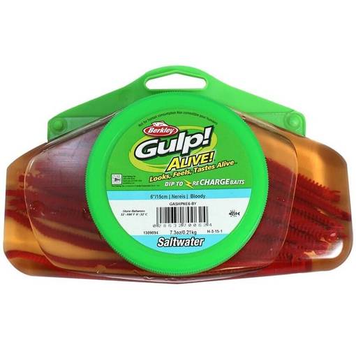 BERKLEY GULP ALIVE SANDWORM 15CM SALTWATER 510g large pack #Bloody