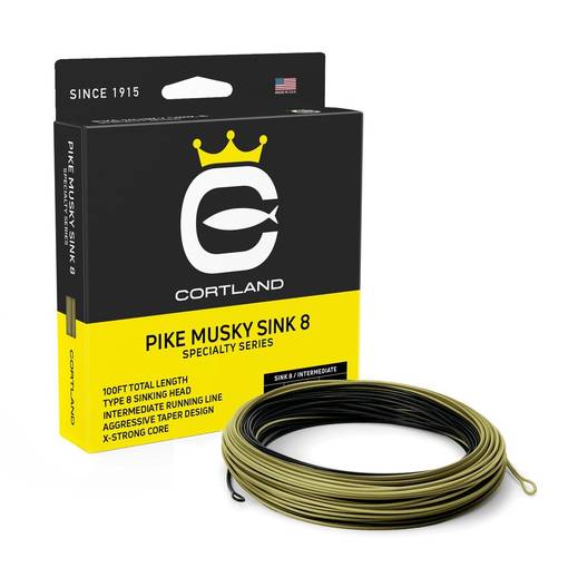 CORTLAND SPECIALITY PIKE MUSKY SINKING/INTERMEDIATE WF10 SINK 8 OLIVE/PALE YELLOW