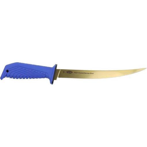 AFTCO PROFESSIONAL STAINLESS STEEL 9inch 23cm FLEX FILLET KNIFE GOLD TIN