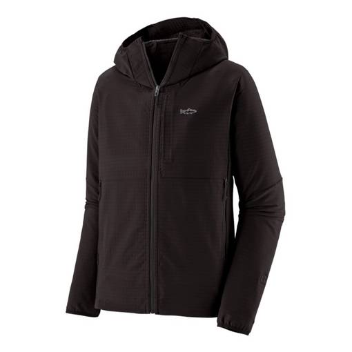 PATAGONIA R1 TECHFACE FITZ ROY TROUT HOODY BLK