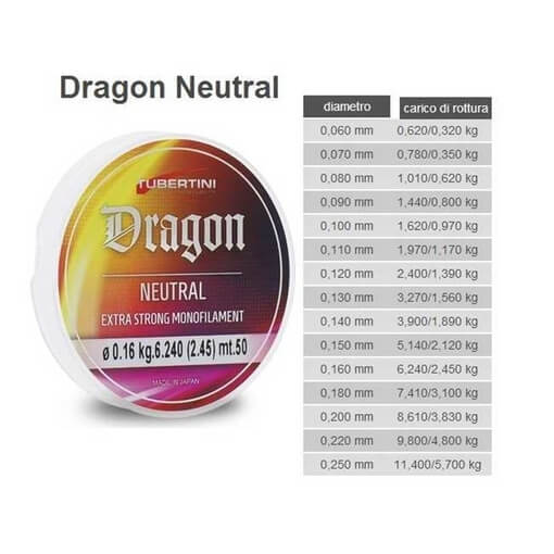 TUBERTINI DRAGON NEUTRAL 50m 0.09 - 0.22mm