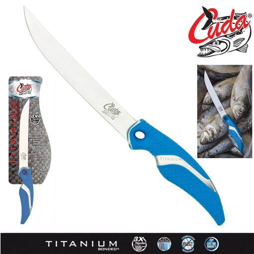 CUDA 18cm TITANIUM NITRIDE BONDED WIDE FILLET KNIFE
