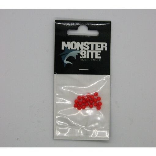 MONSTER BITE PLASTIC BEADS ROUND 4mm RED