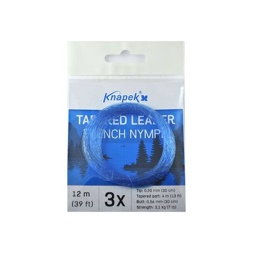 KNAPEK TAPERED LEADER FRENCH NYMPH 3X/12m