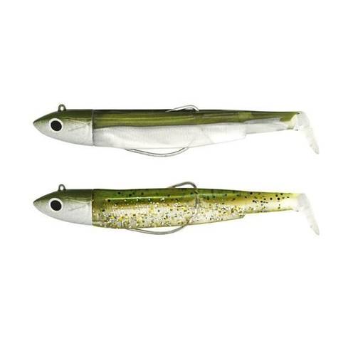 FIIISH BLACK MINNOW DOUBLE COMBO OFFSHORE 70mm 6g #KAKI/KAKI PEARL