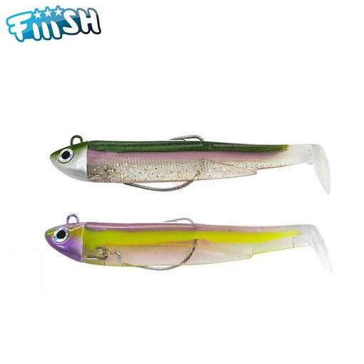 FIIISH BLACK MINNOW DOUBLE COMBO SEARCH 90mm 8G #GREEN MORNING/PURPLE IMPACT