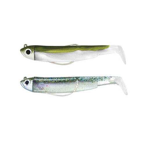 FIIISH BLACK MINNOW 2X COMBO OFF SHORE 70MM 6G #KHAKI+GHOST MINNOW