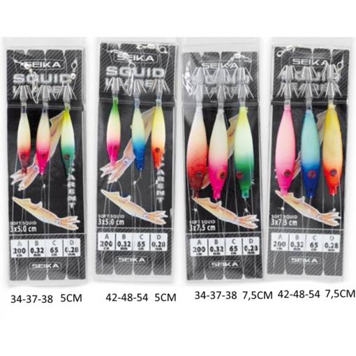 SEIKA SOFT LEADER SQUID SILK 5cm 34 37 38