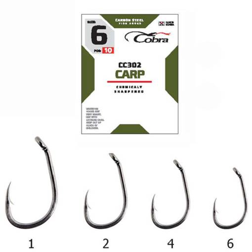 COBRA HOOKS CARP C302 8PCS