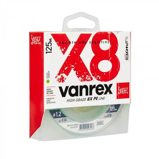 LUCKY JOHN VANREX X8 BRAID FLUO GREEN 125M