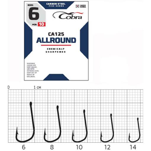 COBRA HOOKS ALLROUND CA125 10PCS