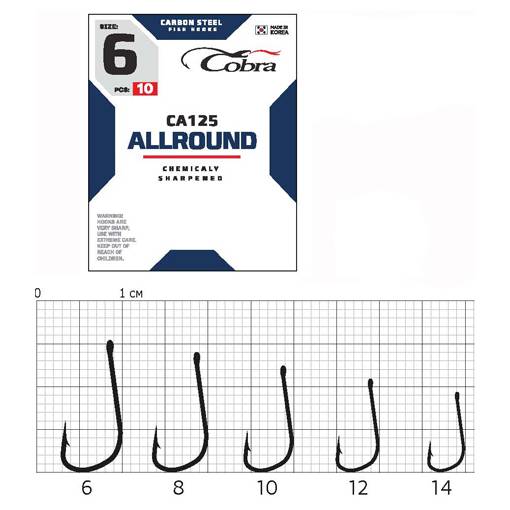 COBRA HOOKS ALLROUND CA125 10PCS