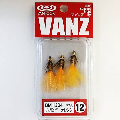 VANFOOK VANZ BM BEADS HEAD MARABOU TROUT FLY #12 3pcs