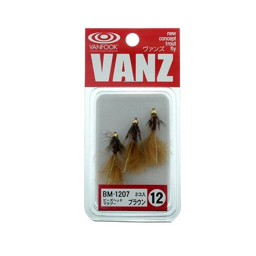 VANFOOK VANZ BM BEADS HEAD MARABOU TROUT FLY #12 3pcs