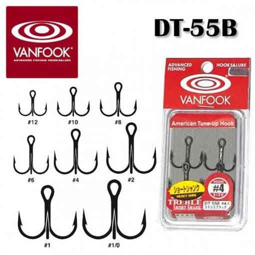 VANFOOK DT-55B SHORT BLACK TREBLE HOOK