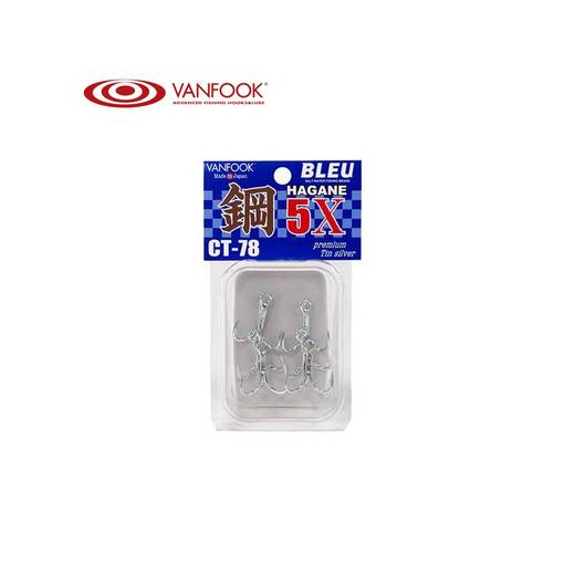 VANFOOK CT-78 HAGANE PREMIUM 5X STRONG TREBLE HOOKS 6pcs