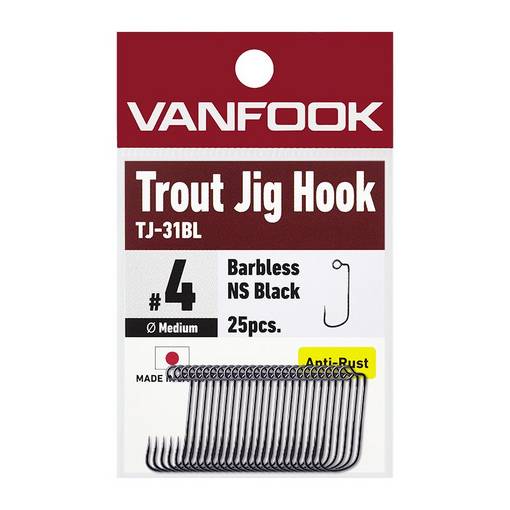 VANFOOK TROUT JIG HOOK BARBLESS TJ-31BL
