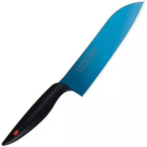 KASUMI TITANIUM COATING MADE IN JAPAN VANADIUM STEEL SANTOKU KNIFE 18cm