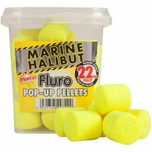DYNAMITE BAITS MARINE HALIBUT FLURO POP-UP PELLETS 22mm
