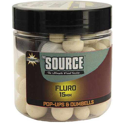 DYNAMITE BAITS THE SOURCE WHITE POP UPS DUMBLERS 15mm