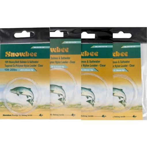 SNOWBEE HEAVY BUTT MONO LEADER 10ft 20lb x4