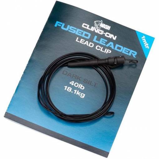 NASH FUSED LEADER LEAD CLIP QUICK CHANGE DARK SILT 40lb