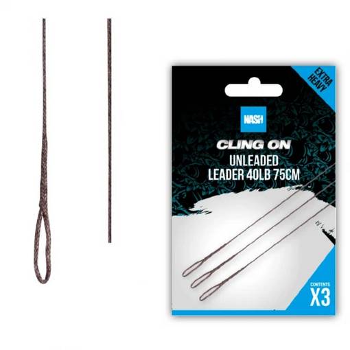 NASH CLING ON UNLEADED LEADER 40LB 75CM