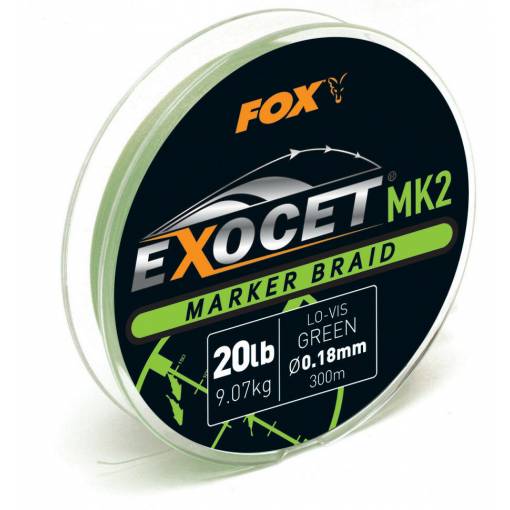 FOX EXOCET MK2 MARKER BRAID 20lb 0.18mm 300m GREEN