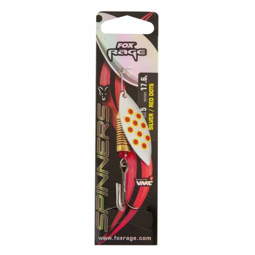 FOX RAGE LEAF SPINNERS #3 11.7g silver/red dots