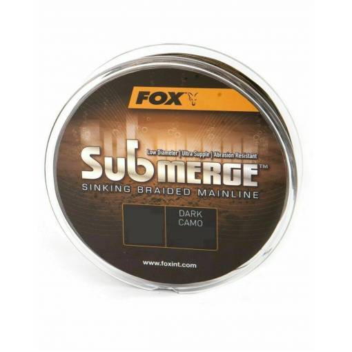 FOX SUBMERGE SINKING BRAIDED MAINLINE 55lb dark camo 0.3mm 300m