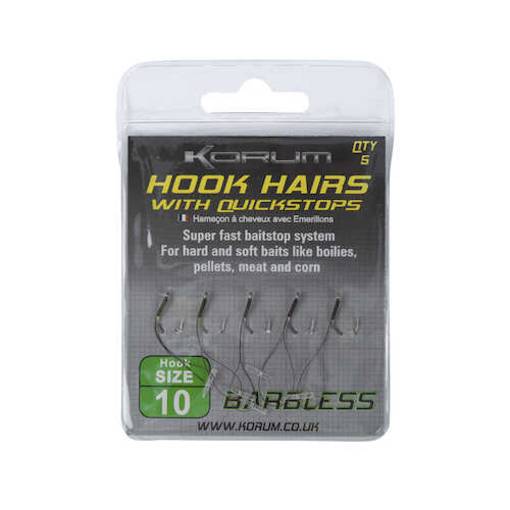 KORUM HOOK HAIRS WITH QS BARBLESS
