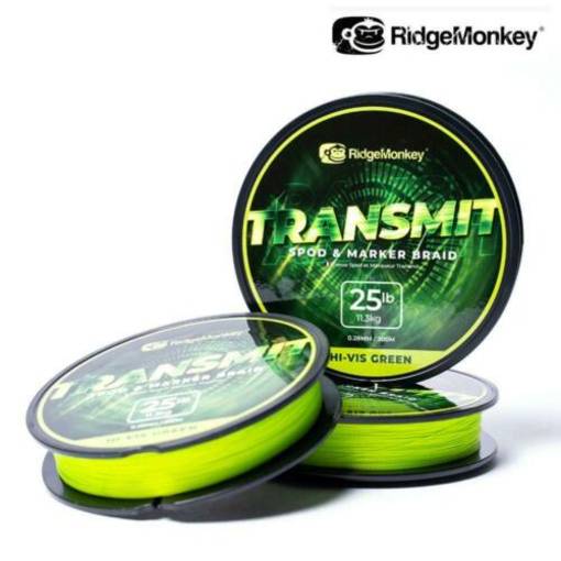 RIDGEMONKEY TRANSMIT SPOD & MARKER BRAID 25lb 0.28mm HI-VIS GREEN