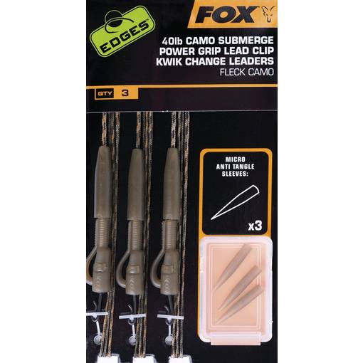 FOX 30lb CAMO SUBMERGE POWER LEAD CLIP KWIK CHANGE CAMO