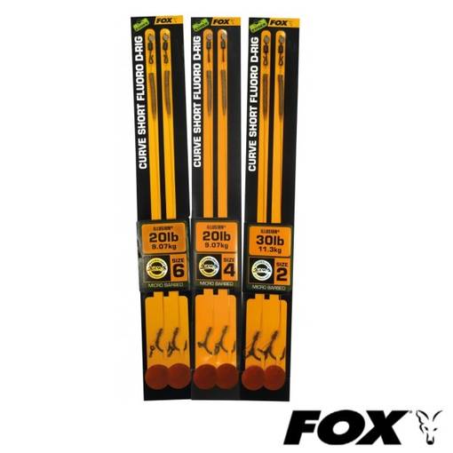 FOX EDGES ARMA POINT CURVE SHORT D-RIGS FLUORO ILLUSION 2 30lb