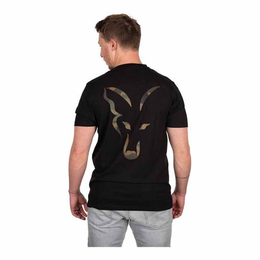 FOX LARGE PRINT T-SHIRT BLACK L