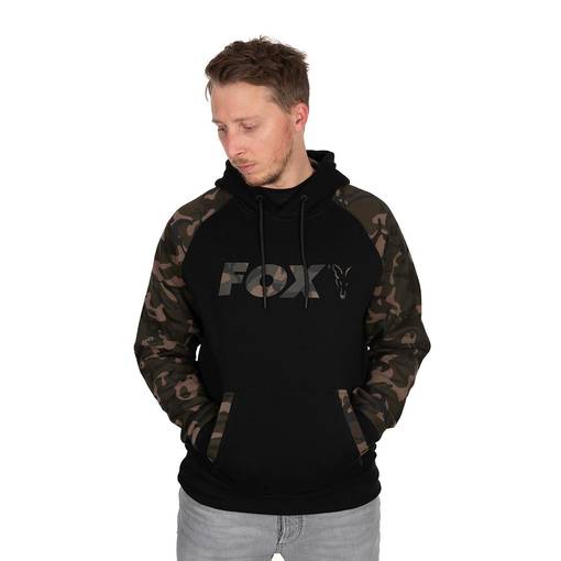 FOX RAGLAN HOODY BLACK/BROWN