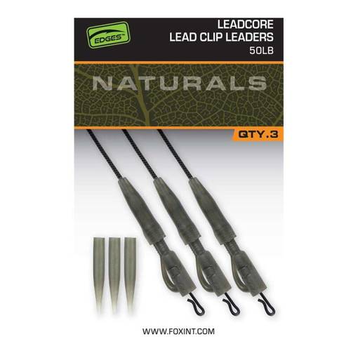 FOX NATURALS LEADCORE LEAD CLIP LEADERS 50lb