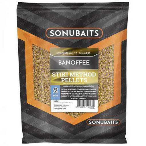 SONUBAITS STIKI METHOD PELLETS BANOFFEE 2mm 650g