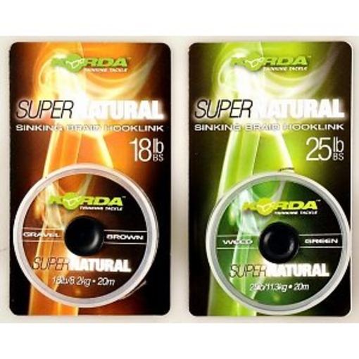 KORDA SUPER NATURAL SINKING BRAID HOOKLINK 25lb 20m