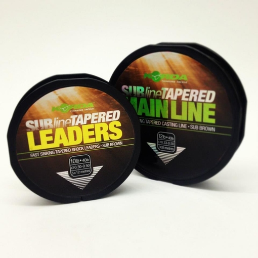KORDA SUBLINE TAPERED LEADERS 0.33-0.5mm 5x12m
