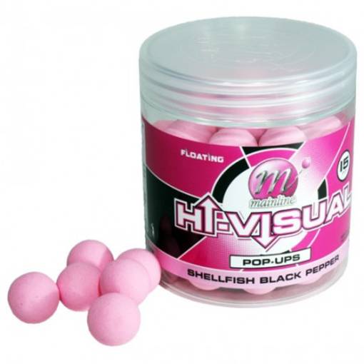 MAINLINE HI VISION POP UPS SHELLFISH BLACK PEEPER 15mm