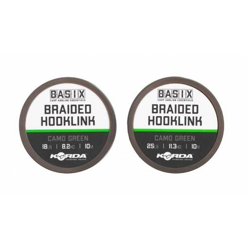 KORDA BASIX BRAIDED HOOKLINK 10m CAMO GREEN 