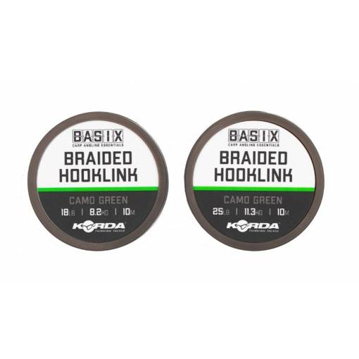 KORDA BASIX BRAIDED HOOKLINK 10m CAMO GREEN