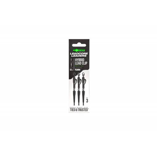 KORDA LEADCORE LEADERS HYBRID LEAD CLIP 50CM