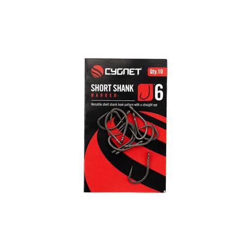 CYGNET SHORT SHANK HOOK BARBED 10pcs