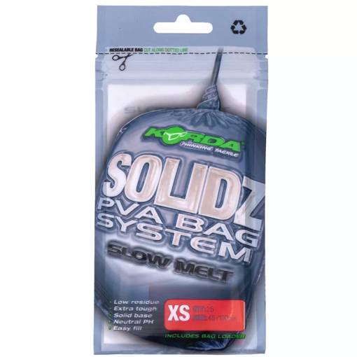 KORDA SOLIDZ PVA BAGS SLOW MELT SIZE XS 45x100mm